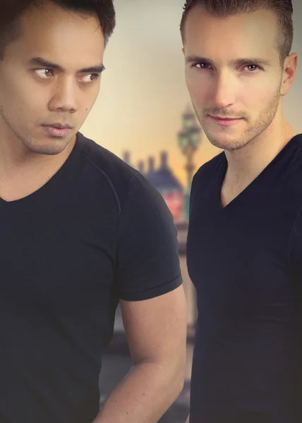 Book cover with two handsome men — Stock Photo, Image