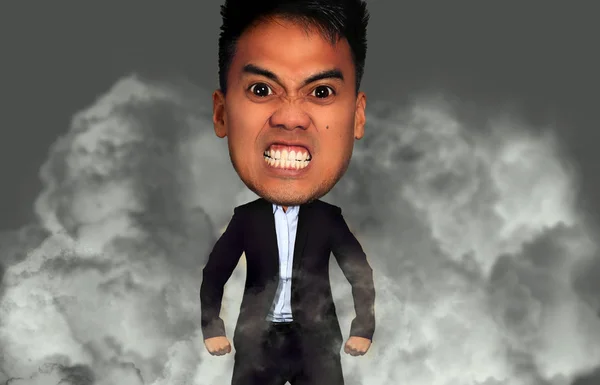 Wütender Mann mit dickem Kopf — Stockfoto