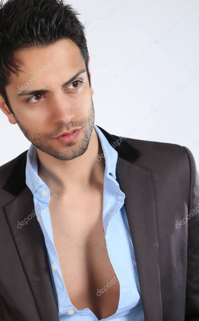 Seductive man wearing a suit 