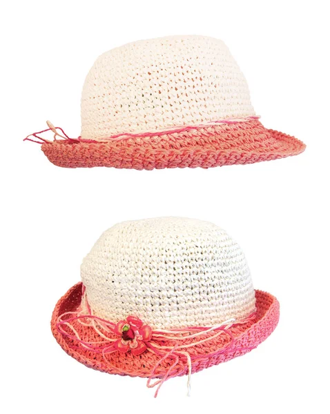 Set sombrero de paja de verano — Foto de Stock