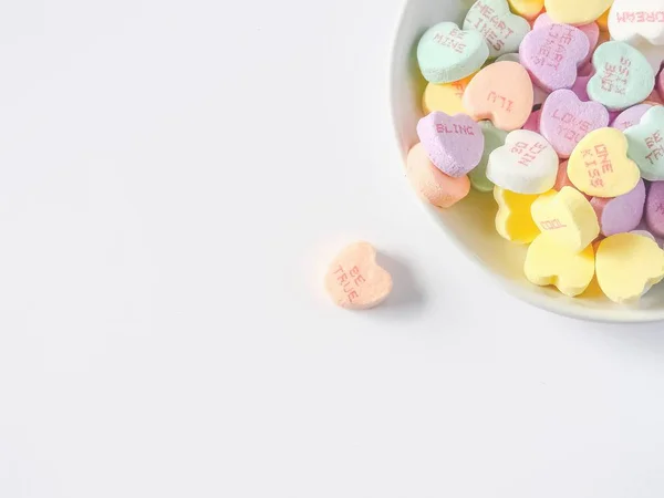 Valentine | Candy Hearts | Love | Romantic | Styled Desktop — Stock Photo, Image