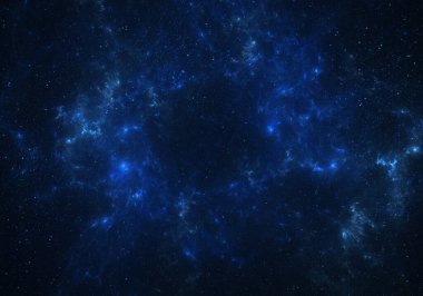 Koyu arkaplanda yıldızlar olan derin uzay nebulası.