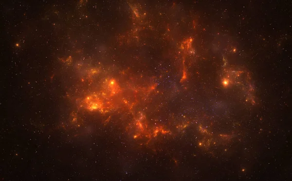 Koyu arkaplanda yıldızlar olan derin uzay nebulası.