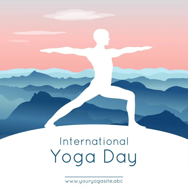 Vector Yoga Illustration Template Poster International Yoga Day