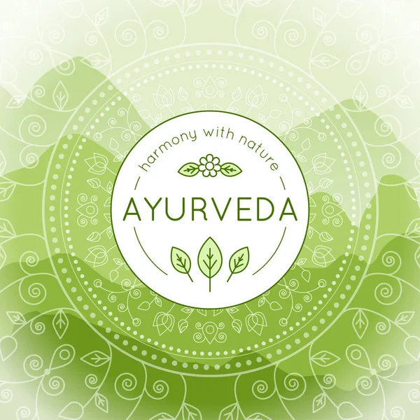 Vector Ayurveda ilustração com montanhas paisagem Vetores De Stock Royalty-Free