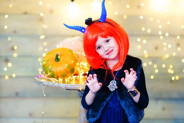 Happy deamon children during Halloween party — Stock Photo, Image