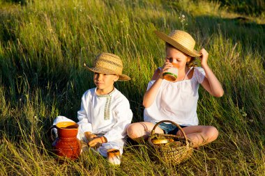 kardeş üzerinde piknik