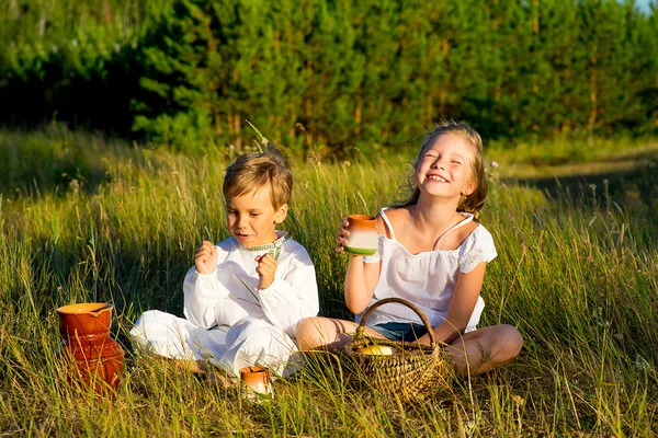 kardeş üzerinde piknik
