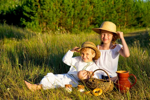 kardeş üzerinde piknik