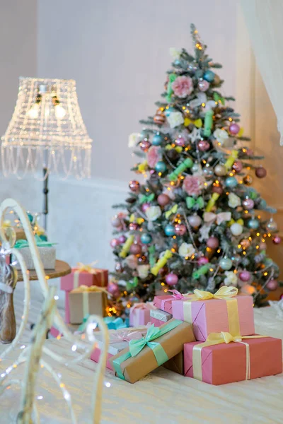 Christmas interior in pastel colors — Stock Photo, Image