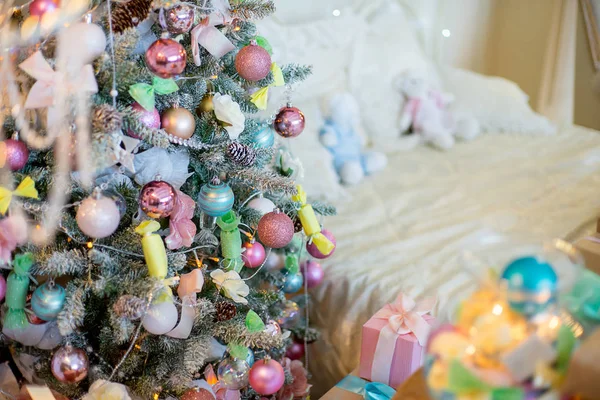 Intérieur de Noël aux couleurs pastel — Photo