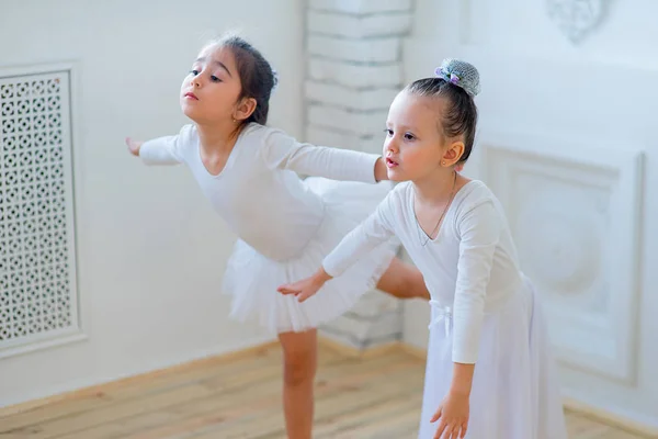 Dos jóvenes bailarines de ballet aprendiendo la lección —  Fotos de Stock