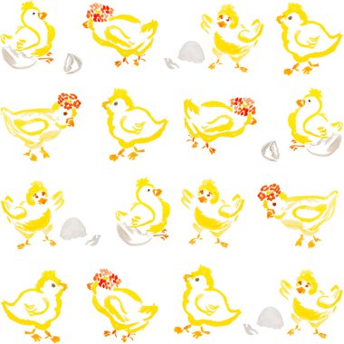 Paskalya civciv çıkım izole desen