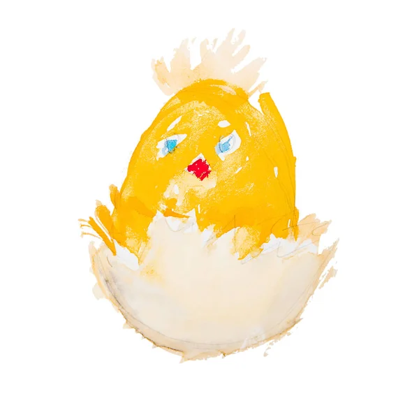 Easter chick hatching terisolasi — Stok Foto