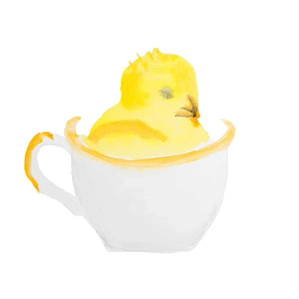 Velikonoční kuřátko v poháru, samostatný — Stock fotografie