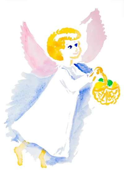 Акварель пасхального ангела — стоковое фото