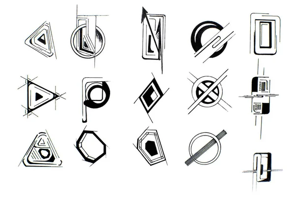 Modern el çizim sembolleri — Stok fotoğraf