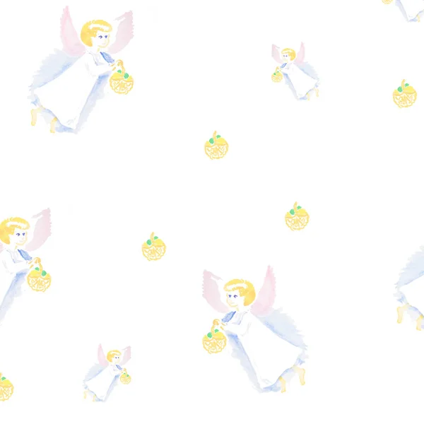 부활절 천사 수채화 패턴 절연 — 스톡 사진