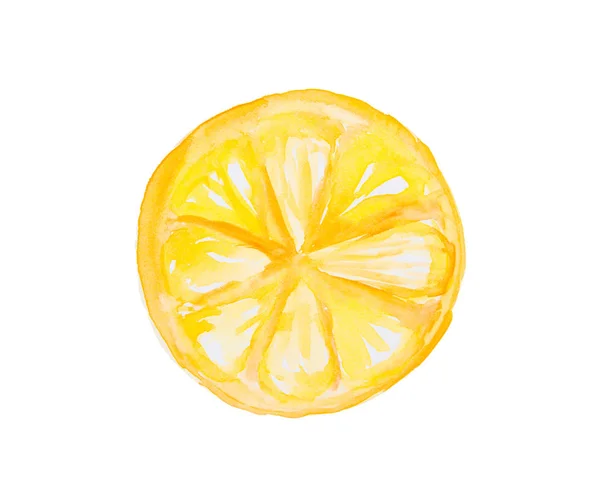 Fruit lemon painted in watercolor — Stock Photo, Image