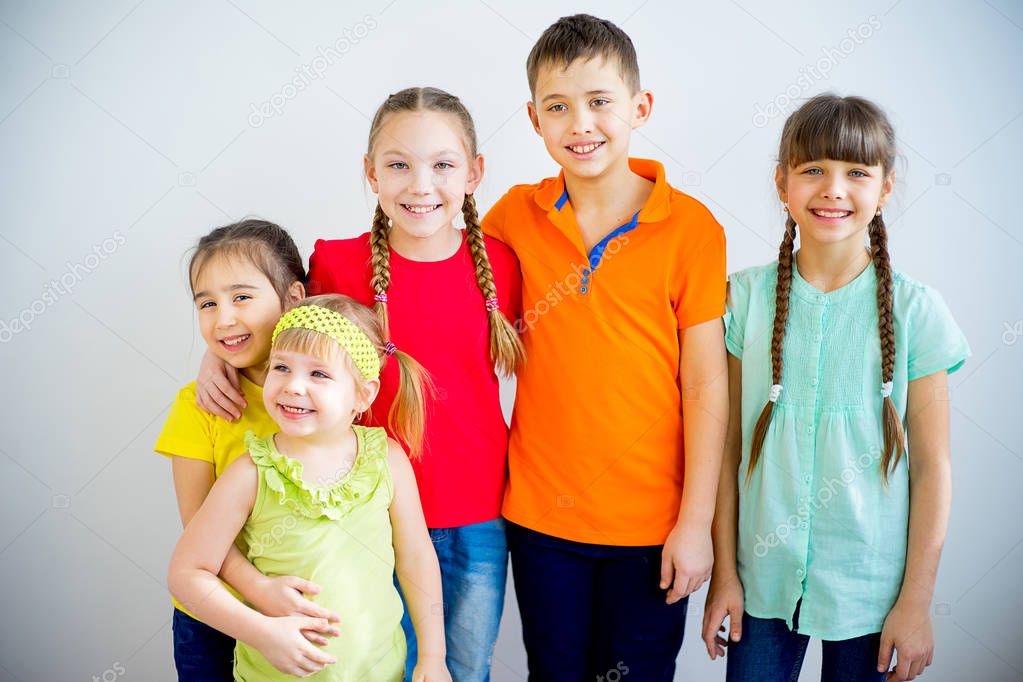 Happy kids smiling