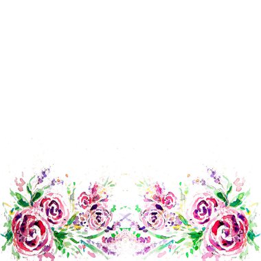 suluboya arka plan gül