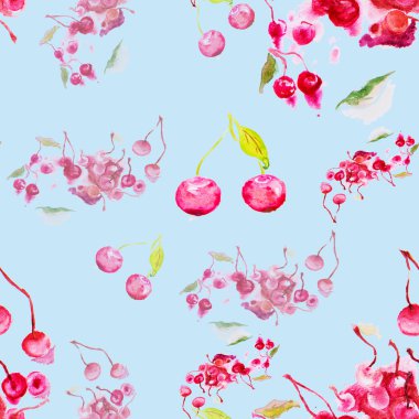 Suluboya kiraz çizim