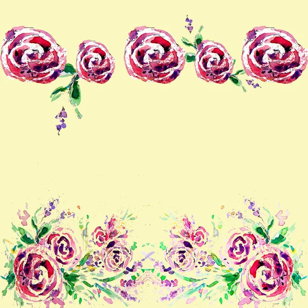 Watercolor rose background — Stock Photo, Image