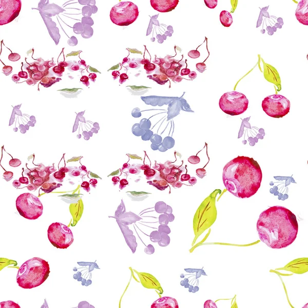 Akvarell cseresznye rajz — Stock Fotó
