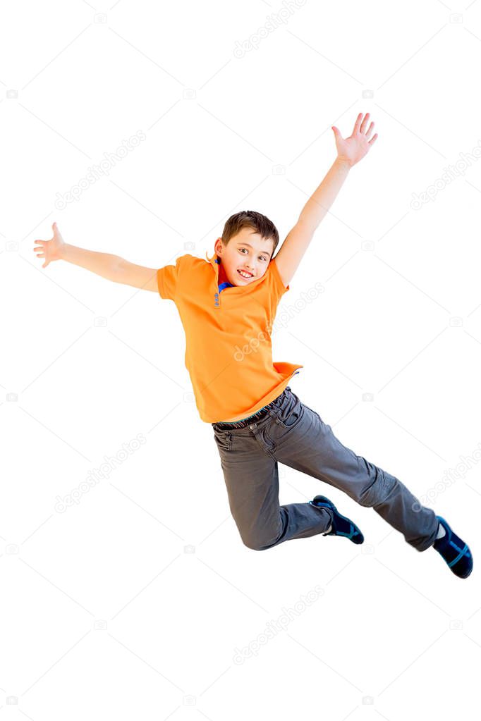 Happy boy jumping
