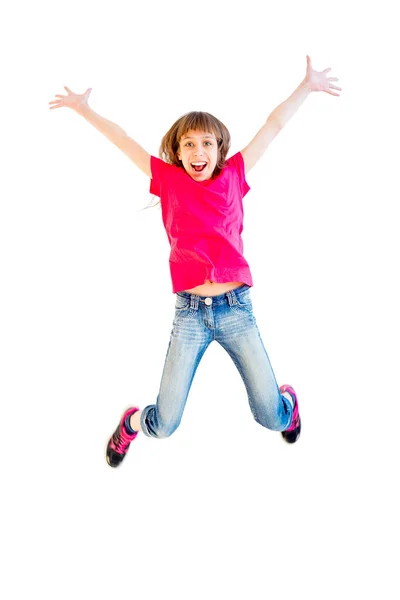 Happy girl jumping Stock Photo