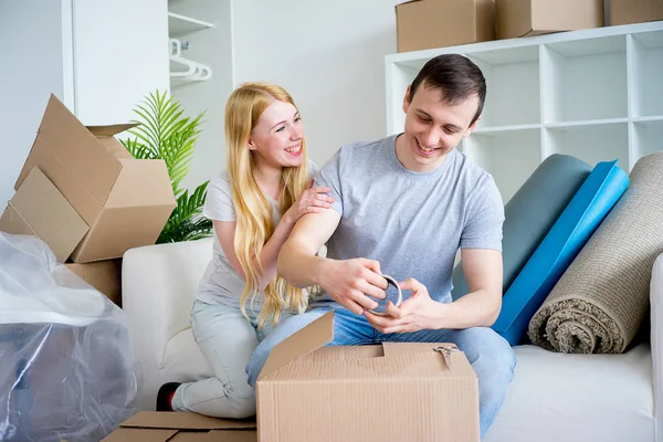 Couple moving into new house