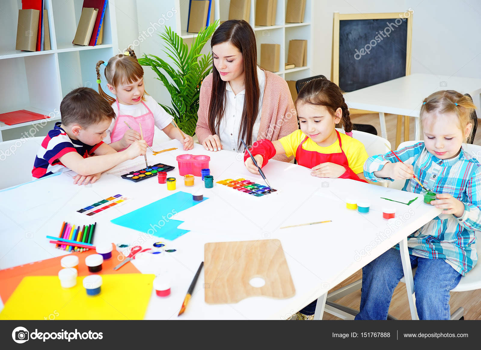 Childrens Painting - Artwork - Education Stock Illustration - Illustration  of kids, kindergarten: 17682345