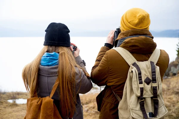 Photographes sur une colline — Photo