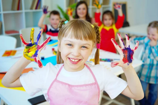 Kunststunde im Kindergarten — Stockfoto