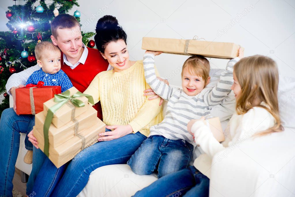 Family celebrating christmas