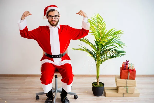 Modelo vestido de Papai Noel — Fotografia de Stock