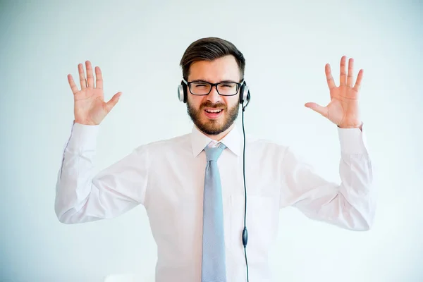 Call center stress — Stock Photo, Image