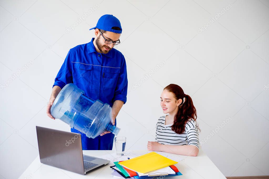Water delivery into office — Stock Photo © Lenanichizhenova 158595772