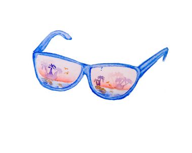 Güneş gözlüğü çizim suluboya