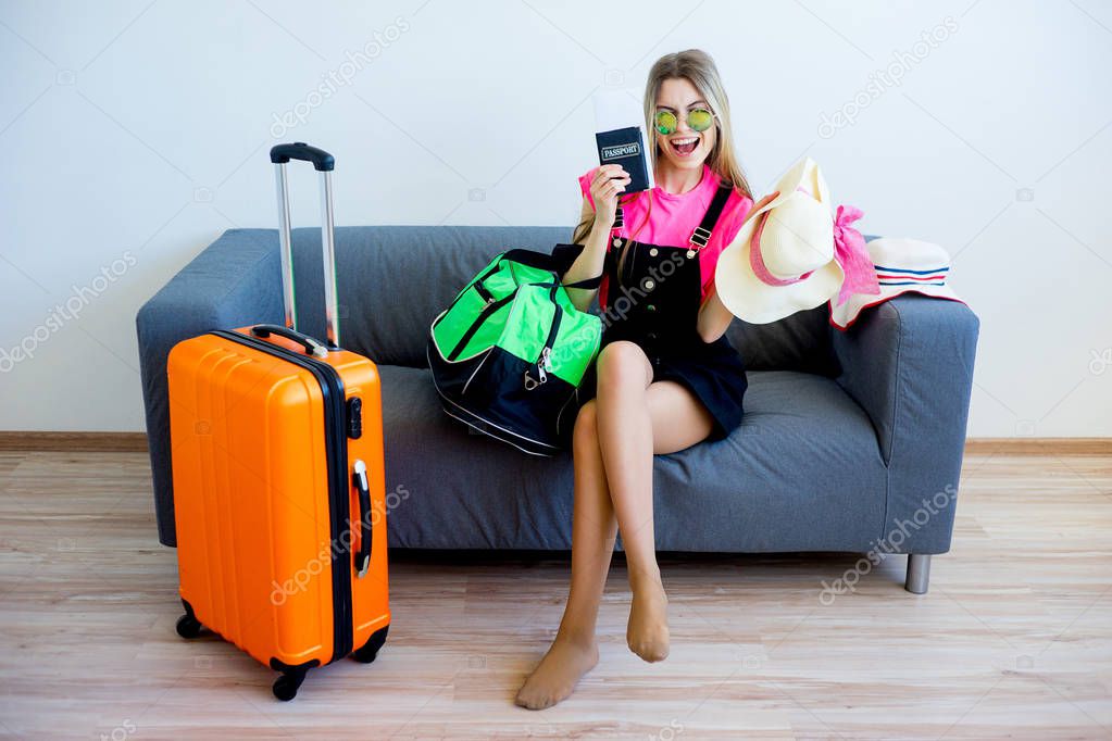 Woman going on a business trip