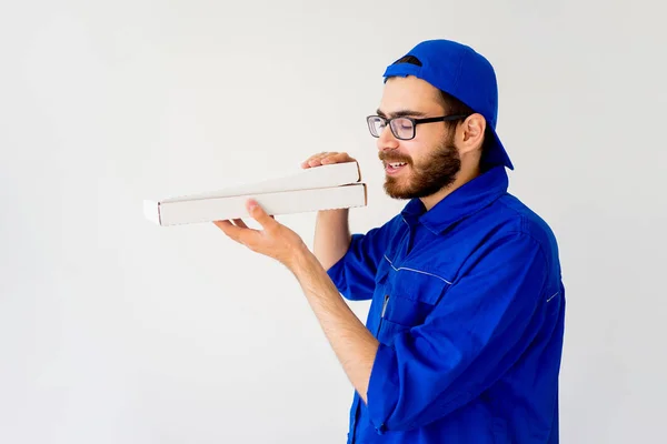 Pizza delivery man — Stock Photo, Image