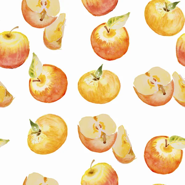 苹果的水彩插图 — 图库照片