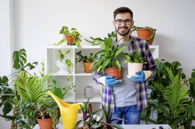 Erkek çiçekçi çalışma