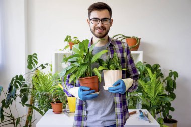 Erkek çiçekçi çalışma