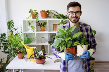 Erkek çiçekçi çalışma