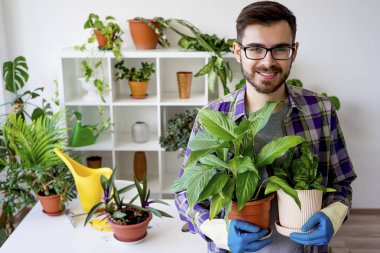 Erkek çiçekçi çalışma