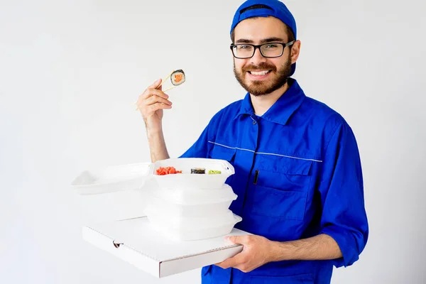 Sushi delivery service — Stock Photo, Image
