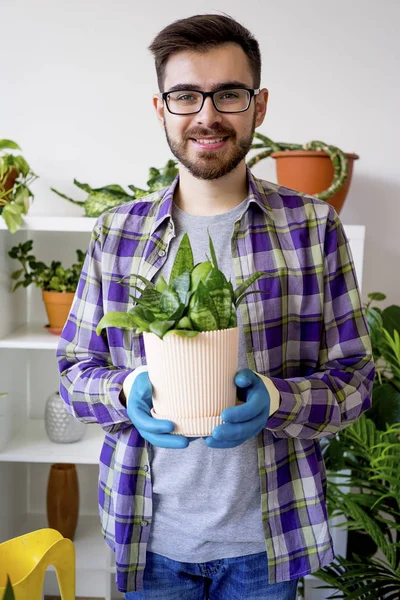 Erkek çiçekçi çalışma