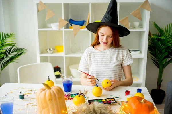 Girl in a witch costume — Stock Photo, Image