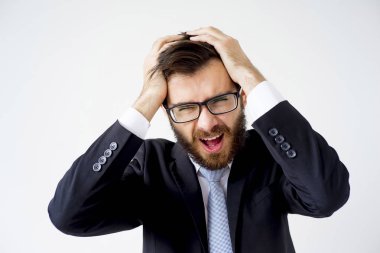 Stres altında bir işadamı portresi